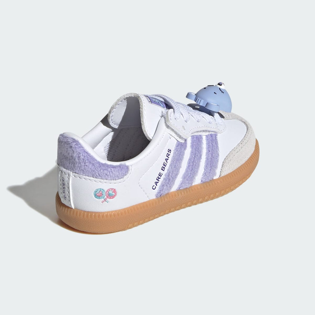 Adidas Kids' ADIDAS CARE BEARS SAMBA OG COMFORT CLOSURE ELASTIC LACE SHOES - Light Purple / Cloud White / Blue Dawn - Image 7