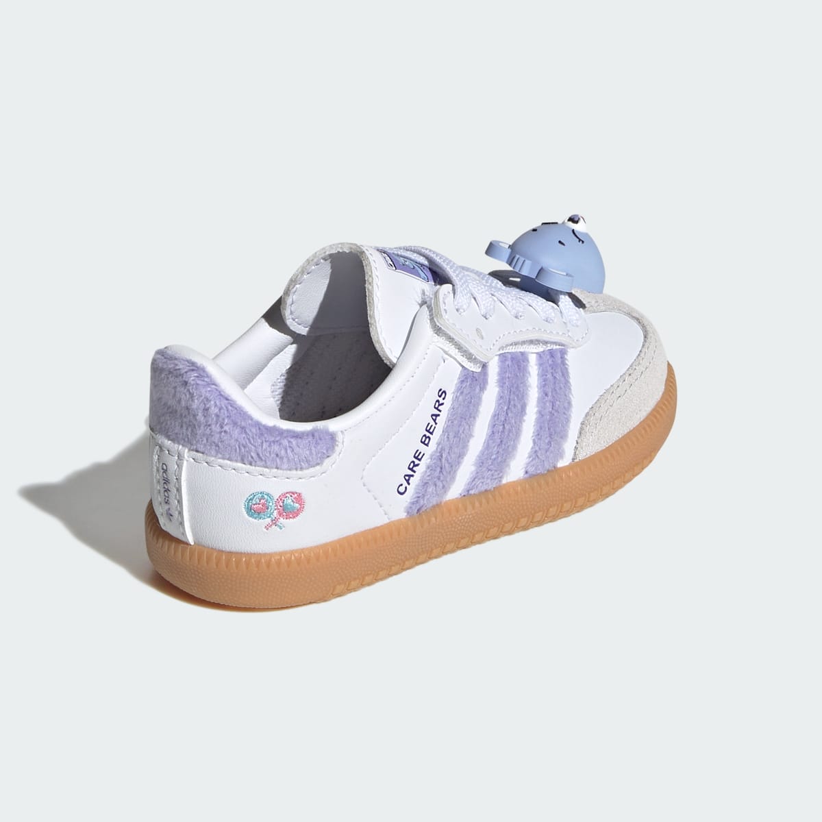 Adidas Kids' ADIDAS CARE BEARS SAMBA OG COMFORT CLOSURE ELASTIC LACE SHOES - Light Purple / Cloud White / Blue Dawn - Image 7