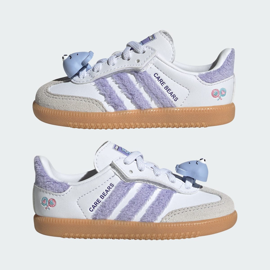 Adidas Kids' ADIDAS CARE BEARS SAMBA OG COMFORT CLOSURE ELASTIC LACE SHOES - Light Purple / Cloud White / Blue Dawn - Image 9