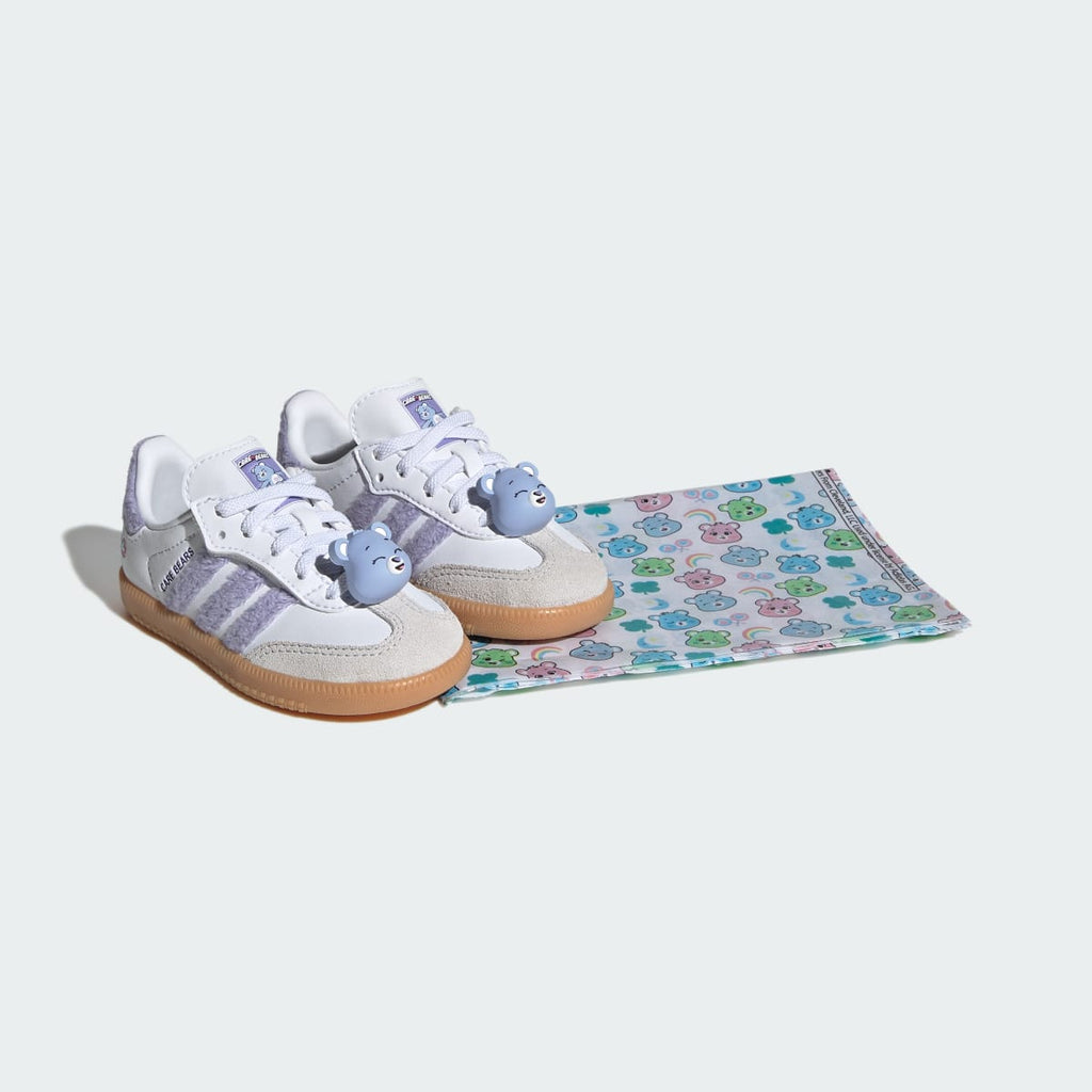 Adidas Kids' ADIDAS CARE BEARS SAMBA OG COMFORT CLOSURE ELASTIC LACE SHOES - Light Purple / Cloud White / Blue Dawn - Image 10