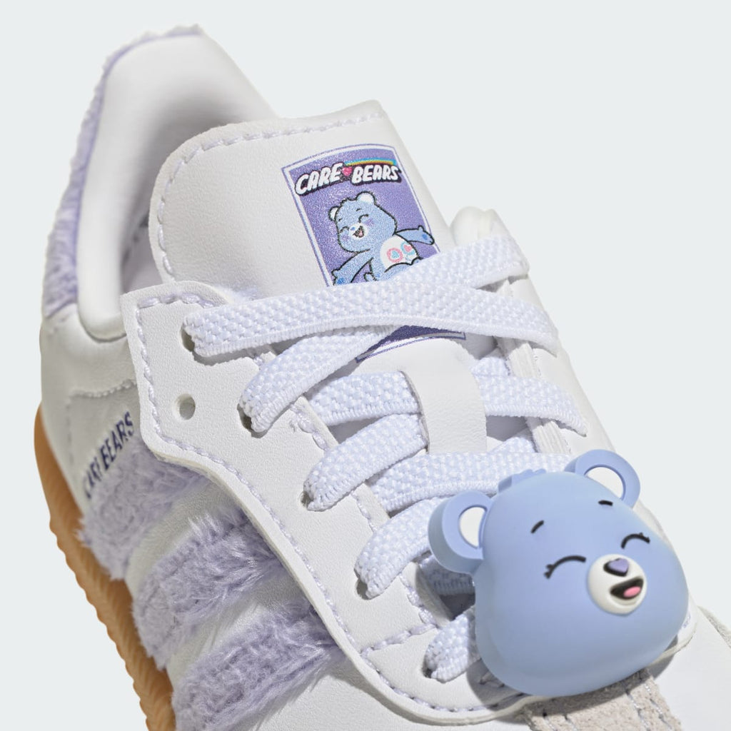 Adidas Kids' ADIDAS CARE BEARS SAMBA OG COMFORT CLOSURE ELASTIC LACE SHOES - Light Purple / Cloud White / Blue Dawn - Image 12