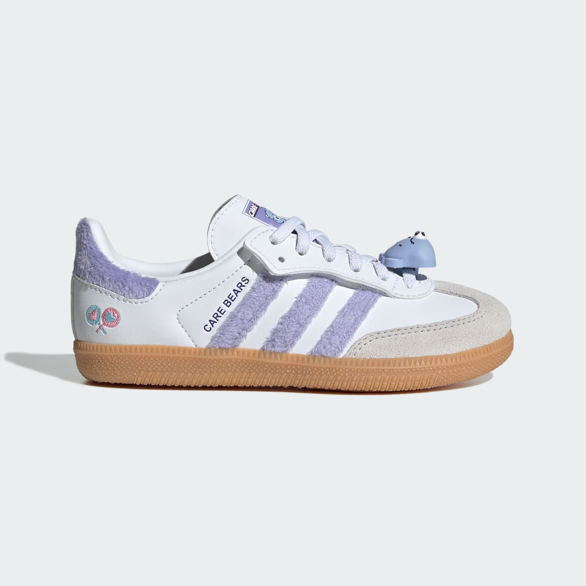 Adidas Kids' ADIDAS CARE BEARS SAMBA OG COMFORT CLOSURE ELASTIC LACE SHOES - Light Purple / Cloud White / Blue Dawn - Image 1