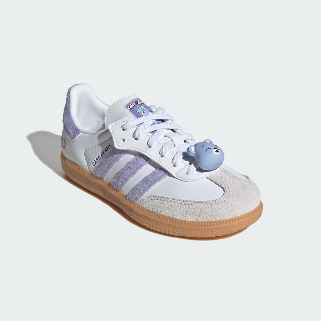 Adidas Kids' ADIDAS CARE BEARS SAMBA OG COMFORT CLOSURE ELASTIC LACE SHOES - Light Purple / Cloud White / Blue Dawn - Image 4