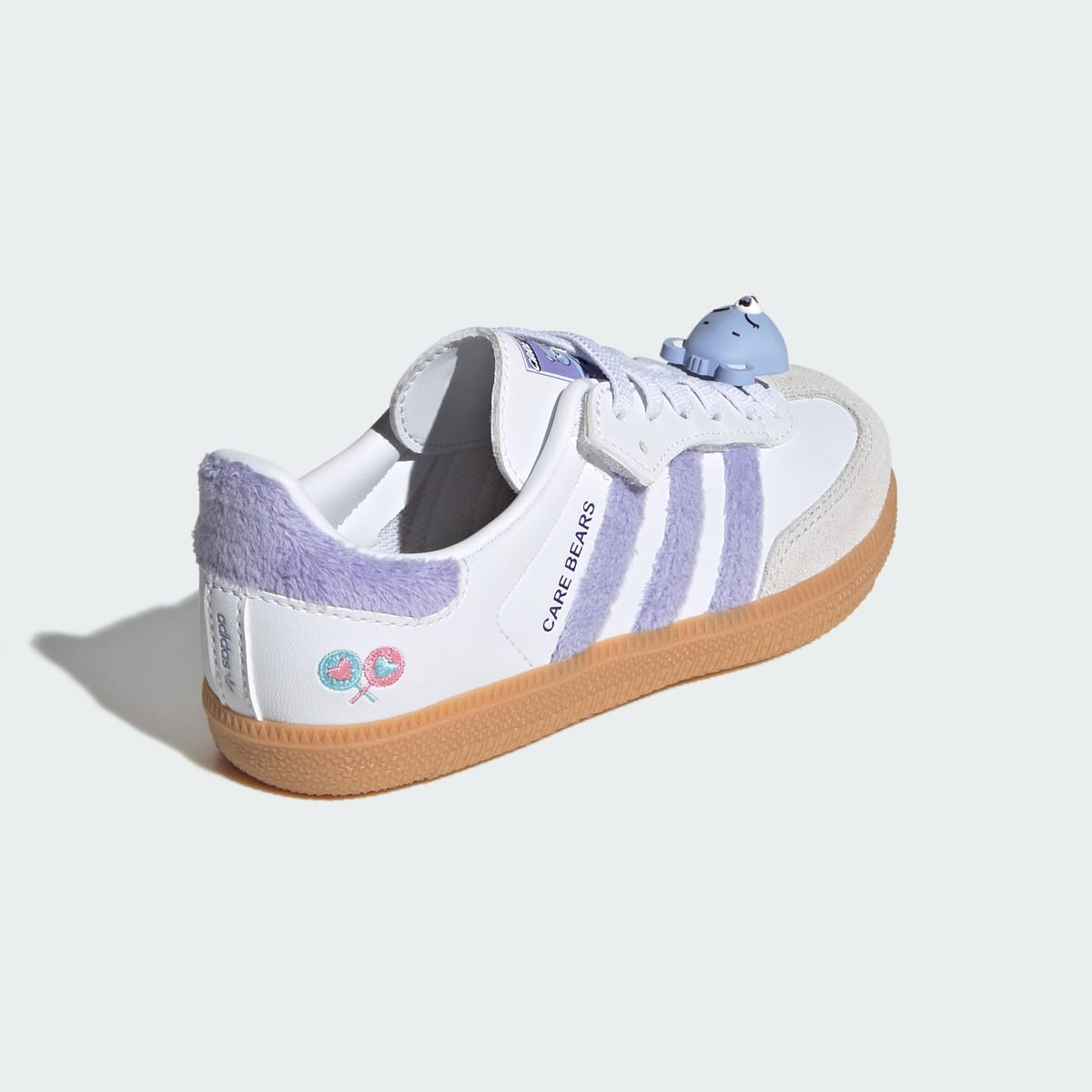 Adidas Kids' ADIDAS CARE BEARS SAMBA OG COMFORT CLOSURE ELASTIC LACE SHOES - Light Purple / Cloud White / Blue Dawn - Image 5