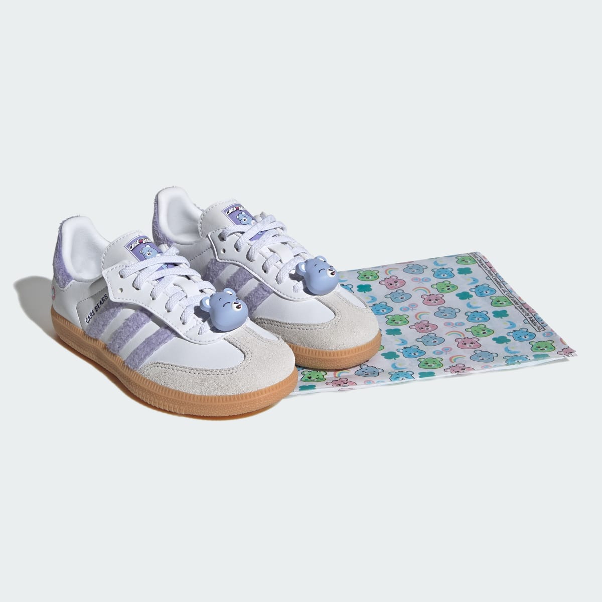Adidas Kids' ADIDAS CARE BEARS SAMBA OG COMFORT CLOSURE ELASTIC LACE SHOES - Light Purple / Cloud White / Blue Dawn - Image 8