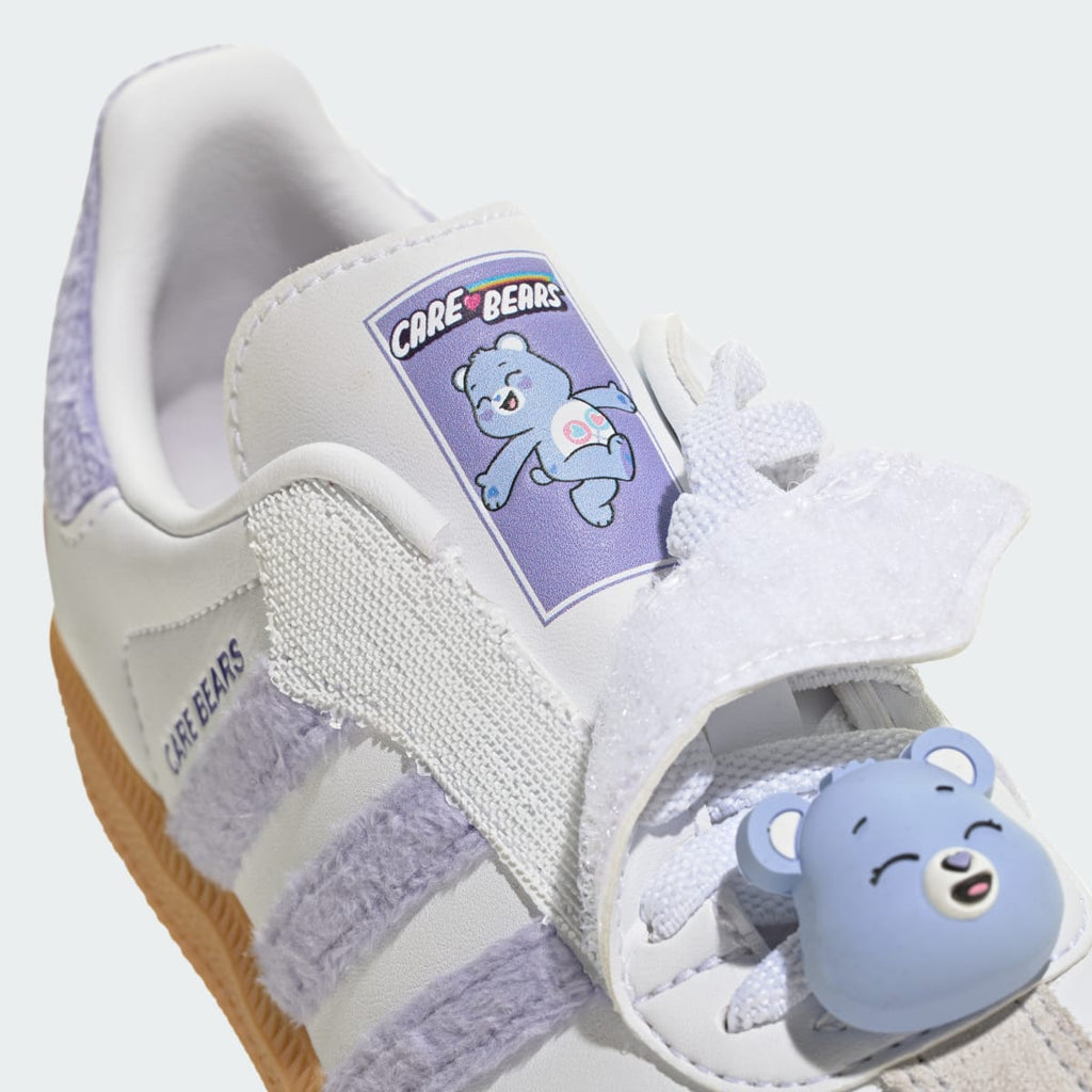 Adidas Kids' ADIDAS CARE BEARS SAMBA OG COMFORT CLOSURE ELASTIC LACE SHOES - Light Purple / Cloud White / Blue Dawn - Image 11