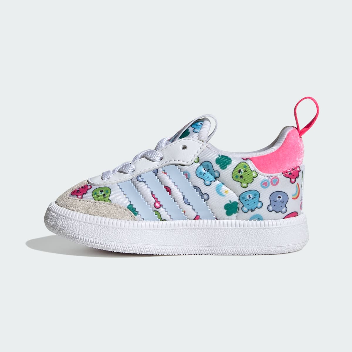 Adidas Kids' ADIDAS CARE BEARS SAMBA QUICKON SHOES - Cloud White / Crystal Sky / Crystal White - Image 6