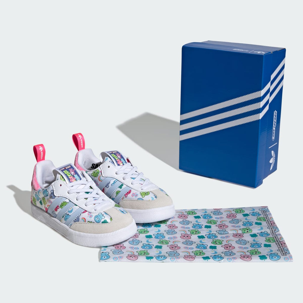 Adidas Kids' ADIDAS CARE BEARS SAMBA QUICKON SHOES - Cloud White / Crystal Sky / Crystal White - Image 7