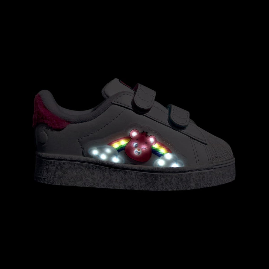 Adidas Kids' ADIDAS CARE BEARS SUPERSTAR LED LIGHTS COMFORT CLOSURE SHOES - Cloud White / Lucid Pink / Bliss Pink - Image 5