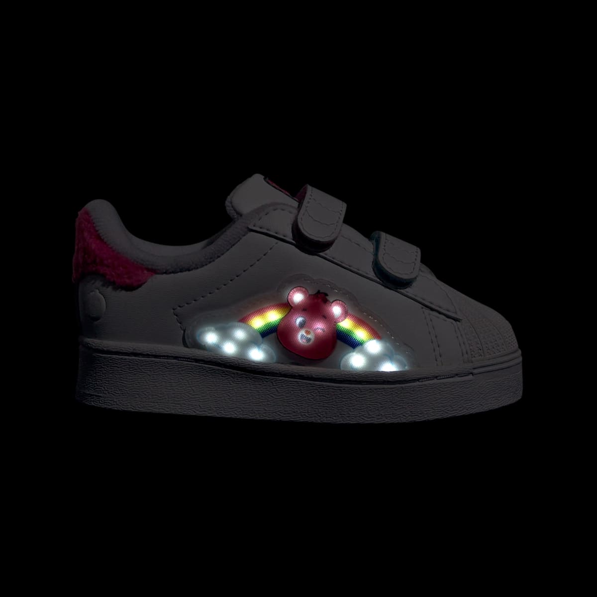 Adidas Kids' ADIDAS CARE BEARS SUPERSTAR LED LIGHTS COMFORT CLOSURE SHOES - Cloud White / Lucid Pink / Bliss Pink - Image 5