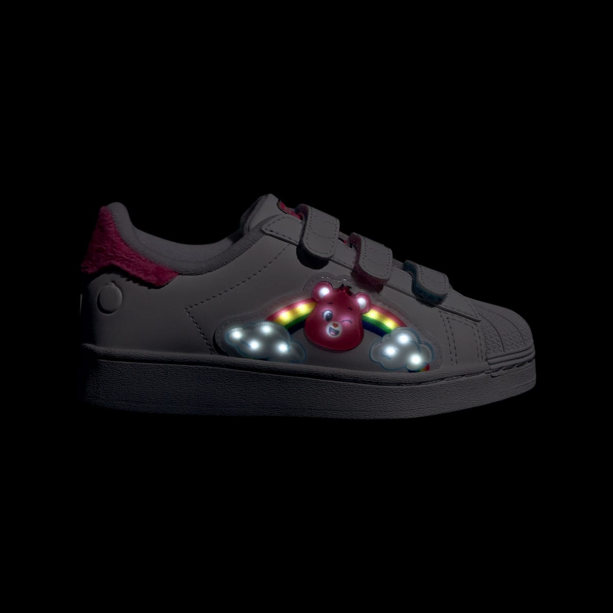 Adidas Kids' ADIDAS CARE BEARS SUPERSTAR LED LIGHTS COMFORT CLOSURE SHOES - Cloud White / Lucid Pink / Bliss Pink - Image 3