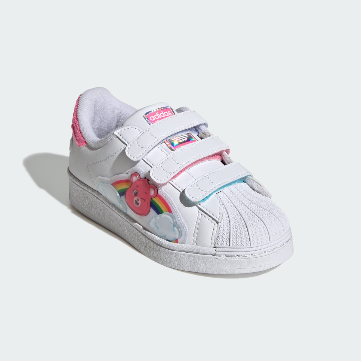 Adidas Kids' ADIDAS CARE BEARS SUPERSTAR LED LIGHTS COMFORT CLOSURE SHOES - Cloud White / Lucid Pink / Bliss Pink - Image 6