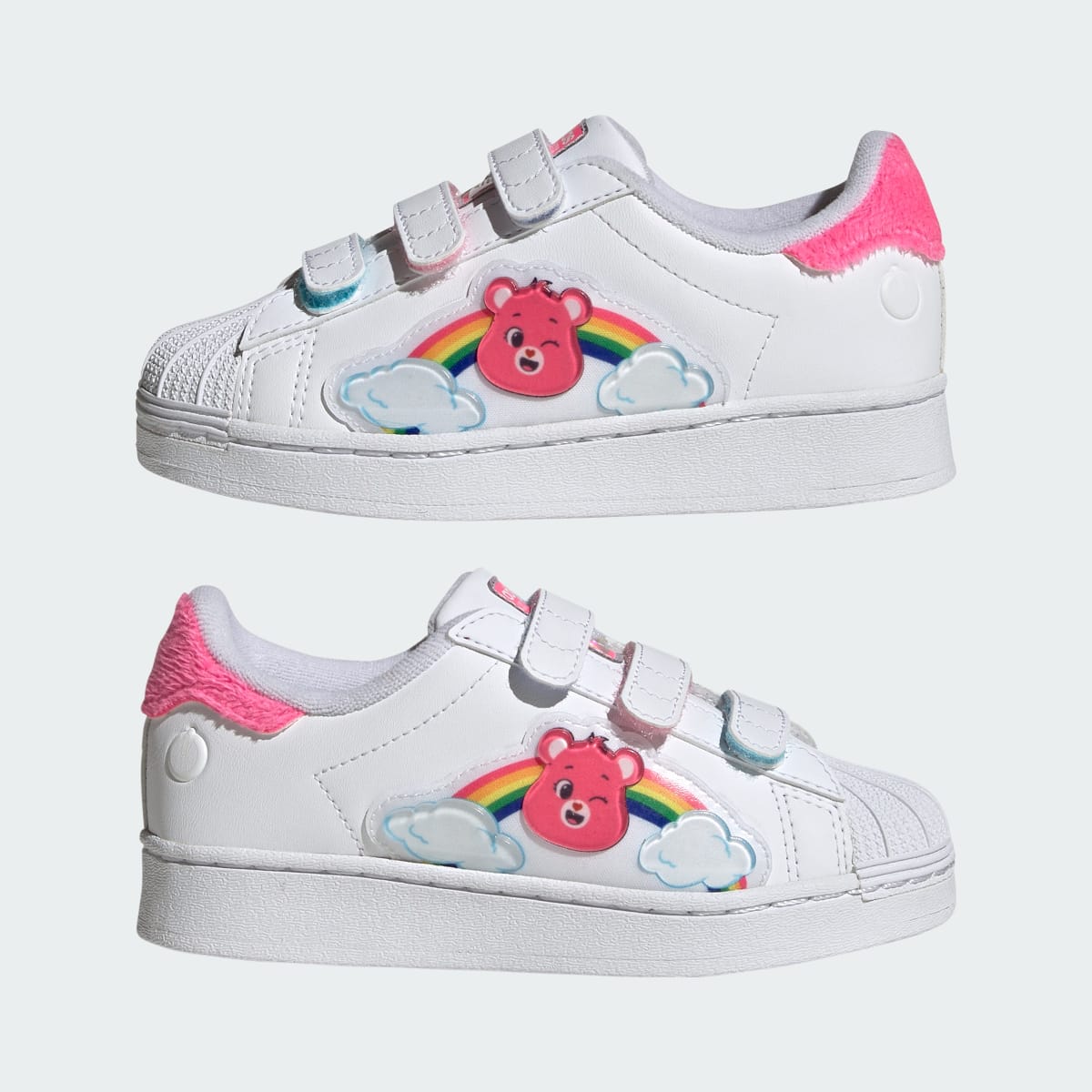 Adidas Kids' ADIDAS CARE BEARS SUPERSTAR LED LIGHTS COMFORT CLOSURE SHOES - Cloud White / Lucid Pink / Bliss Pink - Image 9