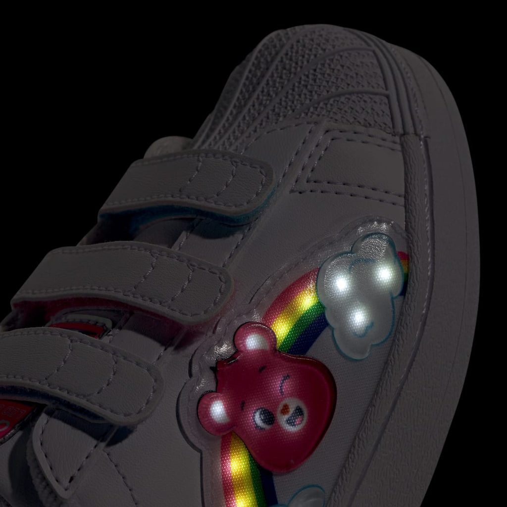 Adidas Kids' ADIDAS CARE BEARS SUPERSTAR LED LIGHTS COMFORT CLOSURE SHOES - Cloud White / Lucid Pink / Bliss Pink - Image 10