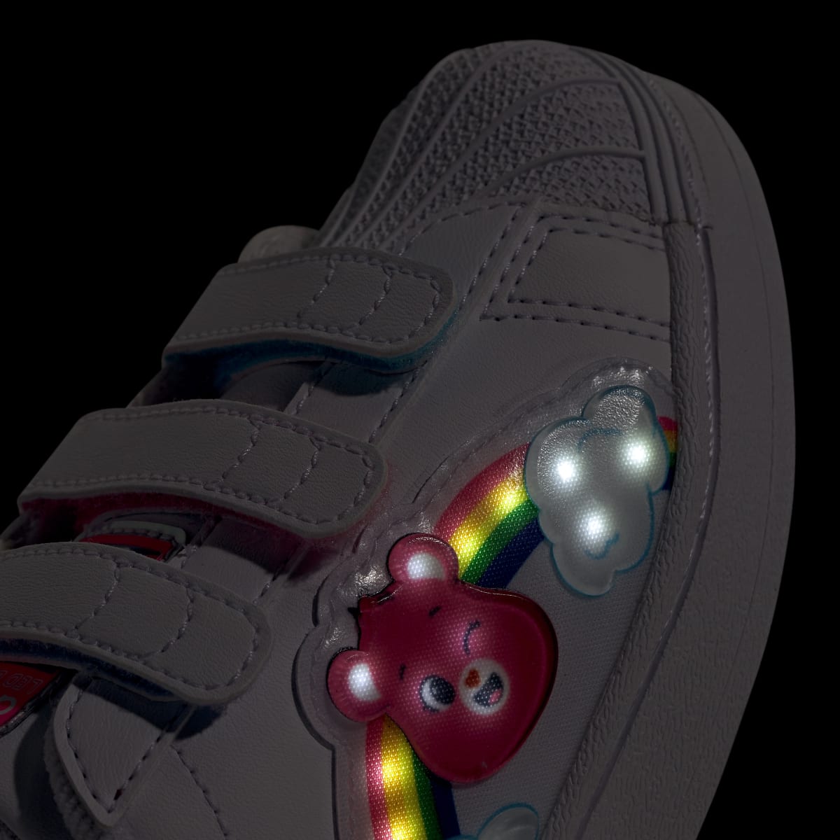 Adidas Kids' ADIDAS CARE BEARS SUPERSTAR LED LIGHTS COMFORT CLOSURE SHOES - Cloud White / Lucid Pink / Bliss Pink - Image 10