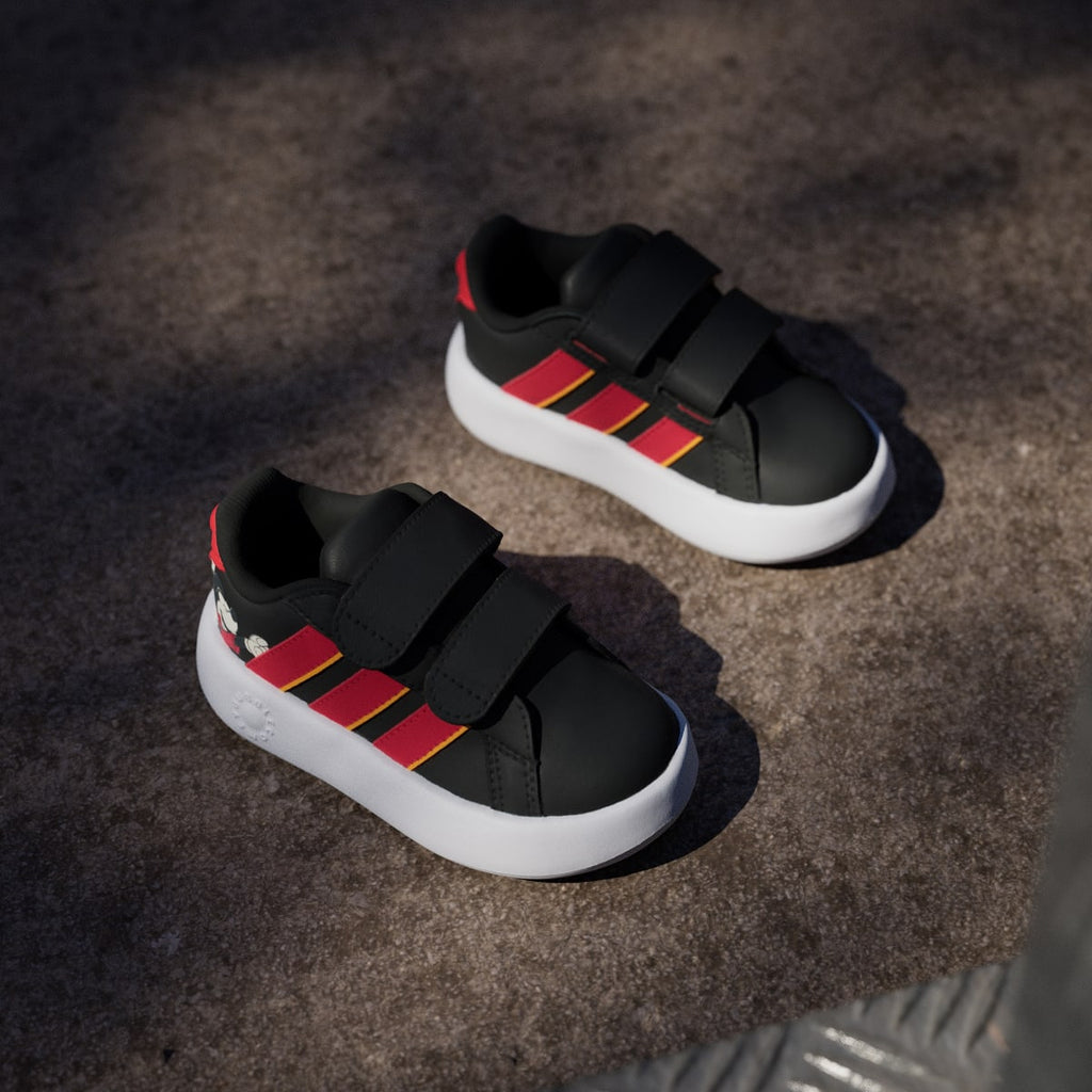 Adidas Kids' ADIDAS DISNEY MICKEY MOUSE GRAND COURT SHOES INFANTS - Core Black / Pure Ruby / Crew Yellow - Image 5