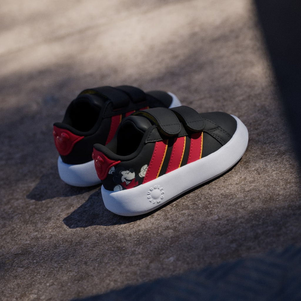 Adidas Kids' ADIDAS DISNEY MICKEY MOUSE GRAND COURT SHOES INFANTS - Core Black / Pure Ruby / Crew Yellow - Image 6