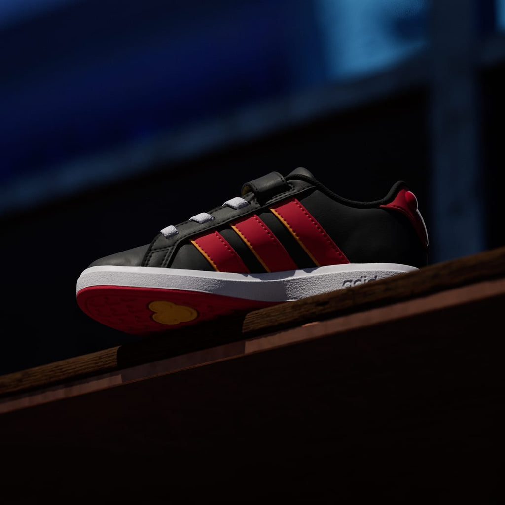Adidas Kids' ADIDAS DISNEY MICKEY MOUSE GRAND COURT SHOES KIDS - Core Black / Pure Ruby / Crew Yellow - Image 7