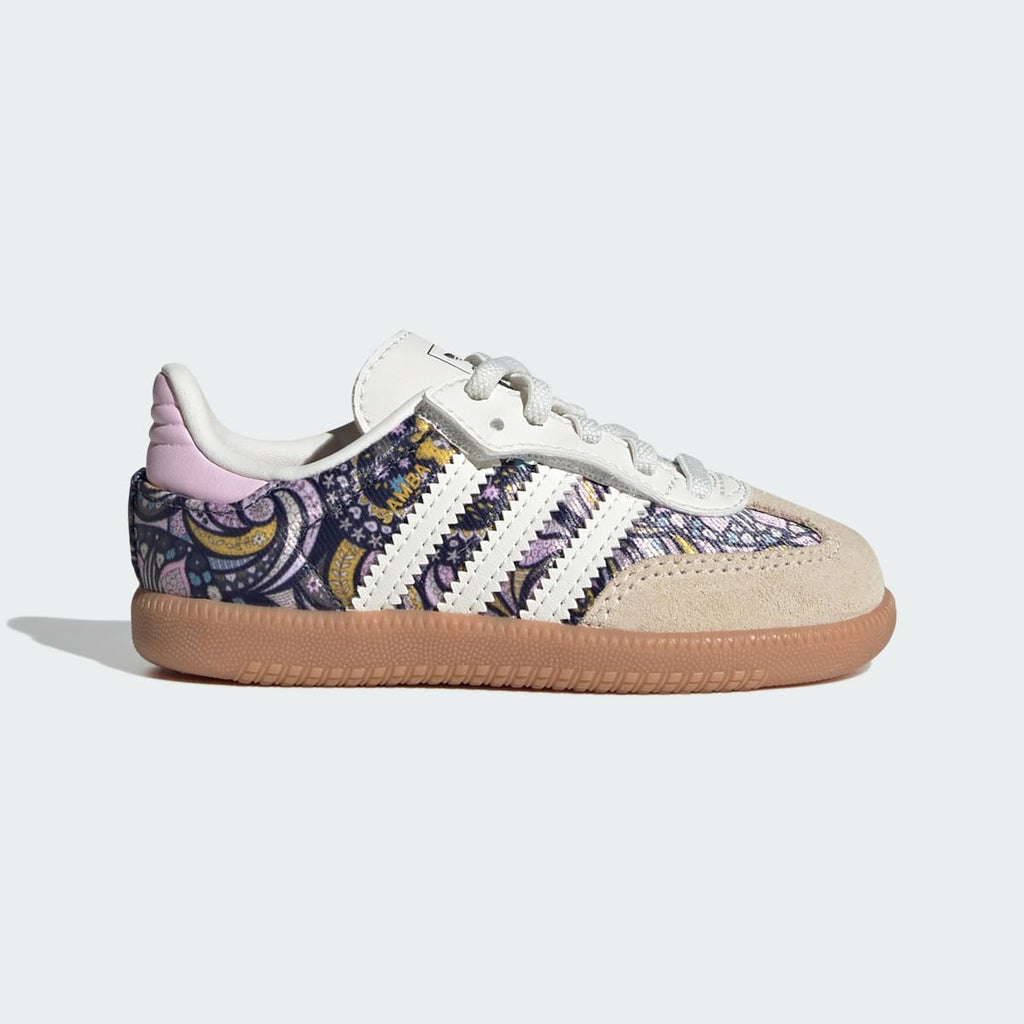 Adidas Kids' ADIDAS LIBERTY SAMBA OG COMFORT CLOSURE ELASTIC LACE SHOES - Core White / Orchid Fusion / Gum - Image 1