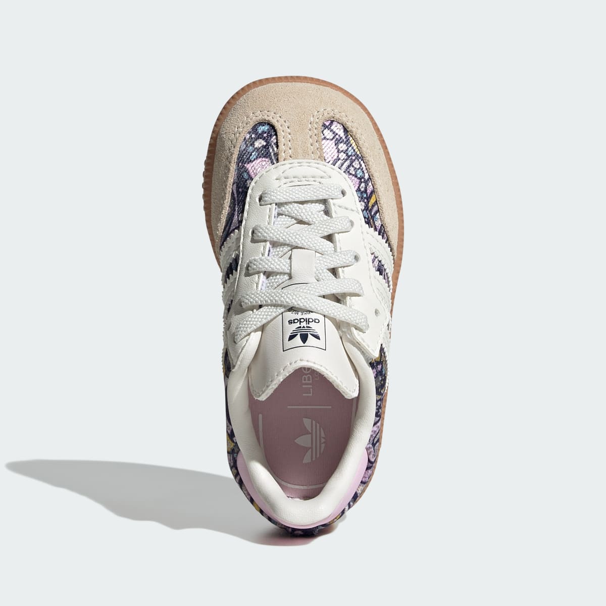 Adidas Kids' ADIDAS LIBERTY SAMBA OG COMFORT CLOSURE ELASTIC LACE SHOES - Core White / Orchid Fusion / Gum - Image 5