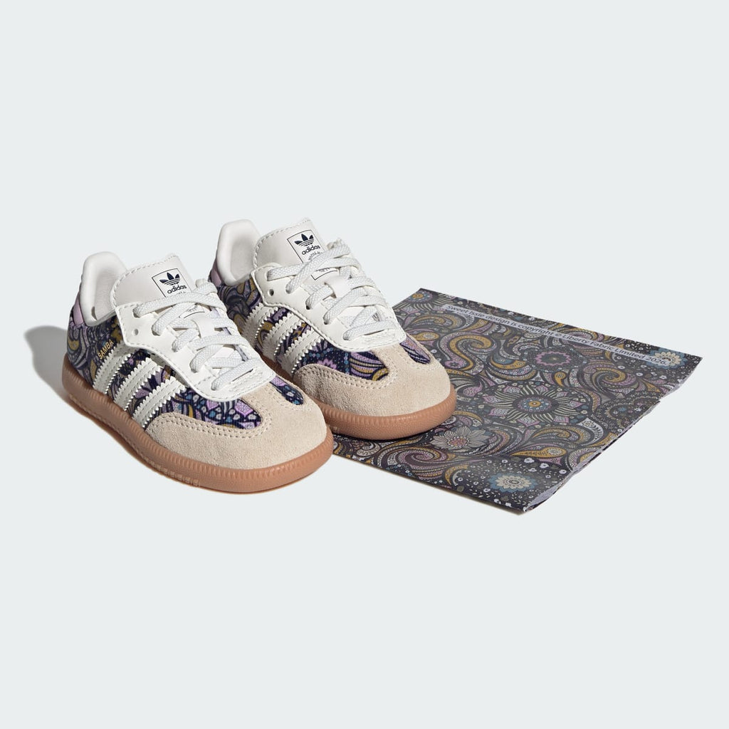 Adidas Kids' ADIDAS LIBERTY SAMBA OG COMFORT CLOSURE ELASTIC LACE SHOES - Core White / Orchid Fusion / Gum - Image 11