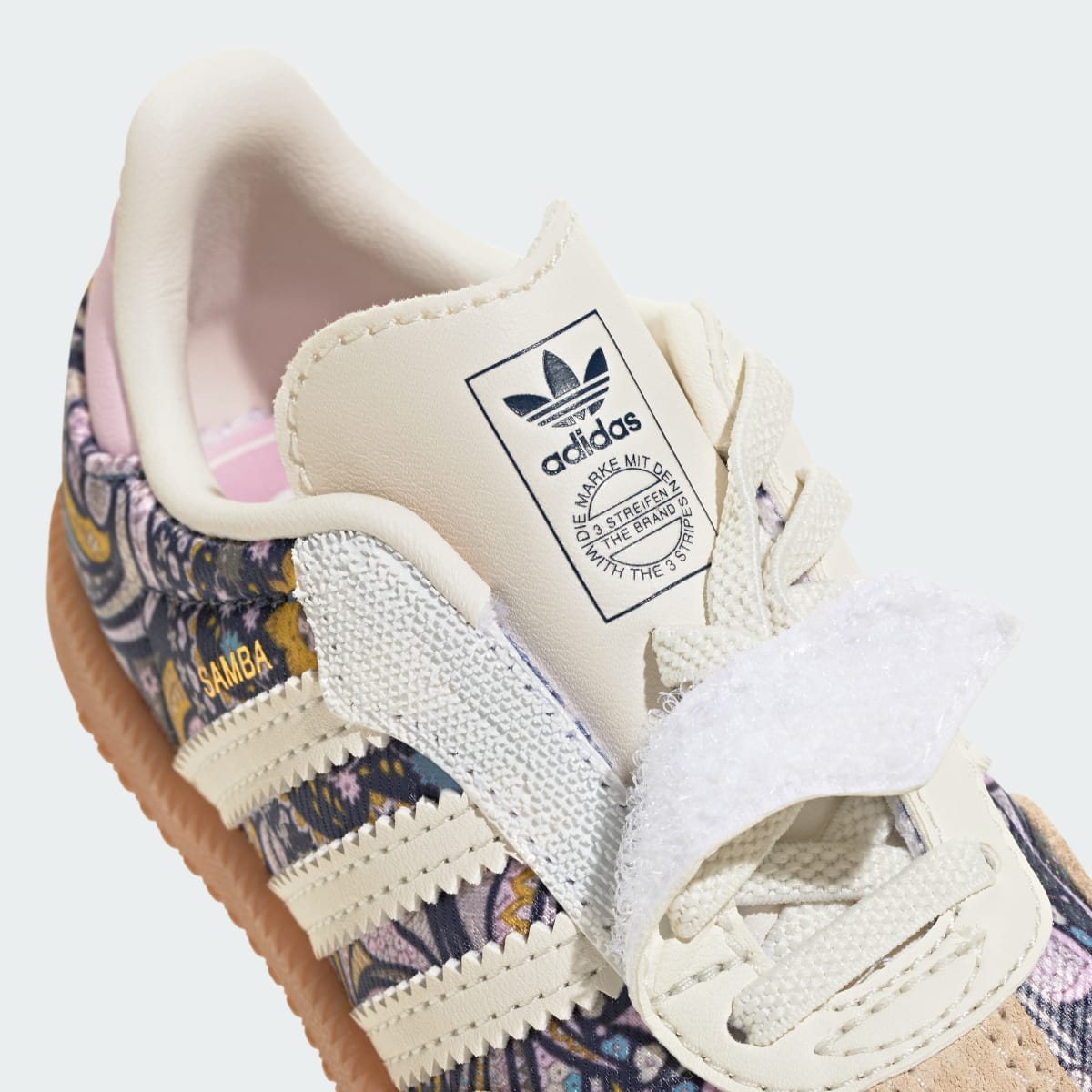 Adidas Kids' ADIDAS LIBERTY SAMBA OG COMFORT CLOSURE ELASTIC LACE SHOES - Core White / Orchid Fusion / Gum - Image 14
