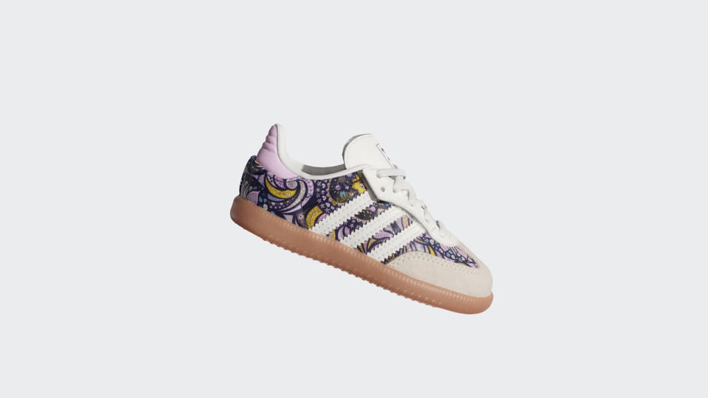 Adidas Kids' ADIDAS LIBERTY SAMBA OG COMFORT CLOSURE ELASTIC LACE SHOES - Core White / Orchid Fusion / Gum - Image 3