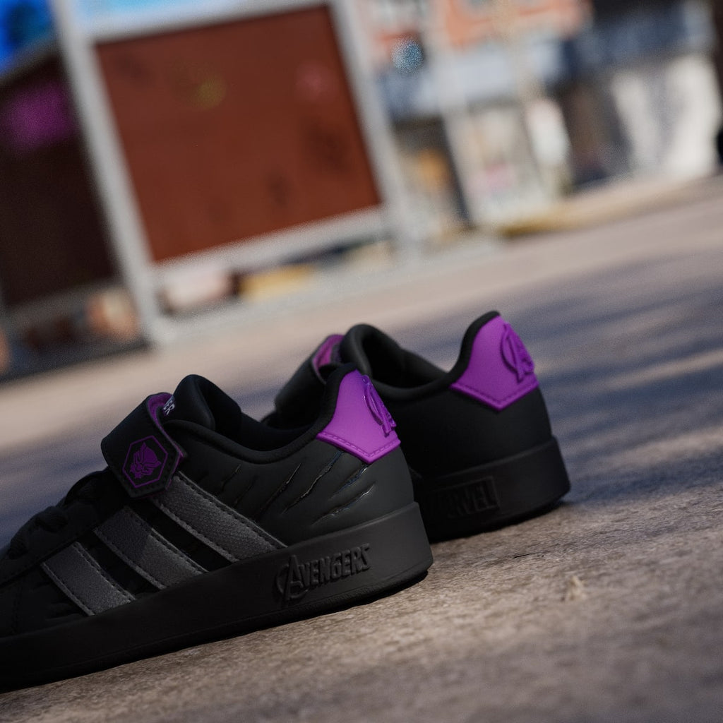 Adidas Kids' ADIDAS MARVEL AVENGERS GRAND COURT SHOES KIDS - Core Black / Iron Metallic / Purple Burst - Image 9