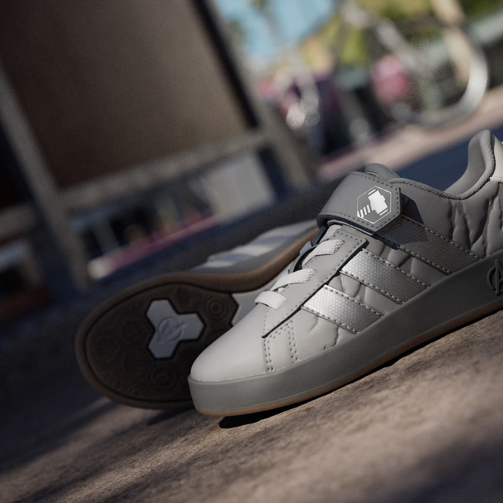 Adidas Kids' ADIDAS MARVEL AVENGERS GRAND COURT SHOES KIDS - Grey Three / Silver Metallic / Grey One - Image 10