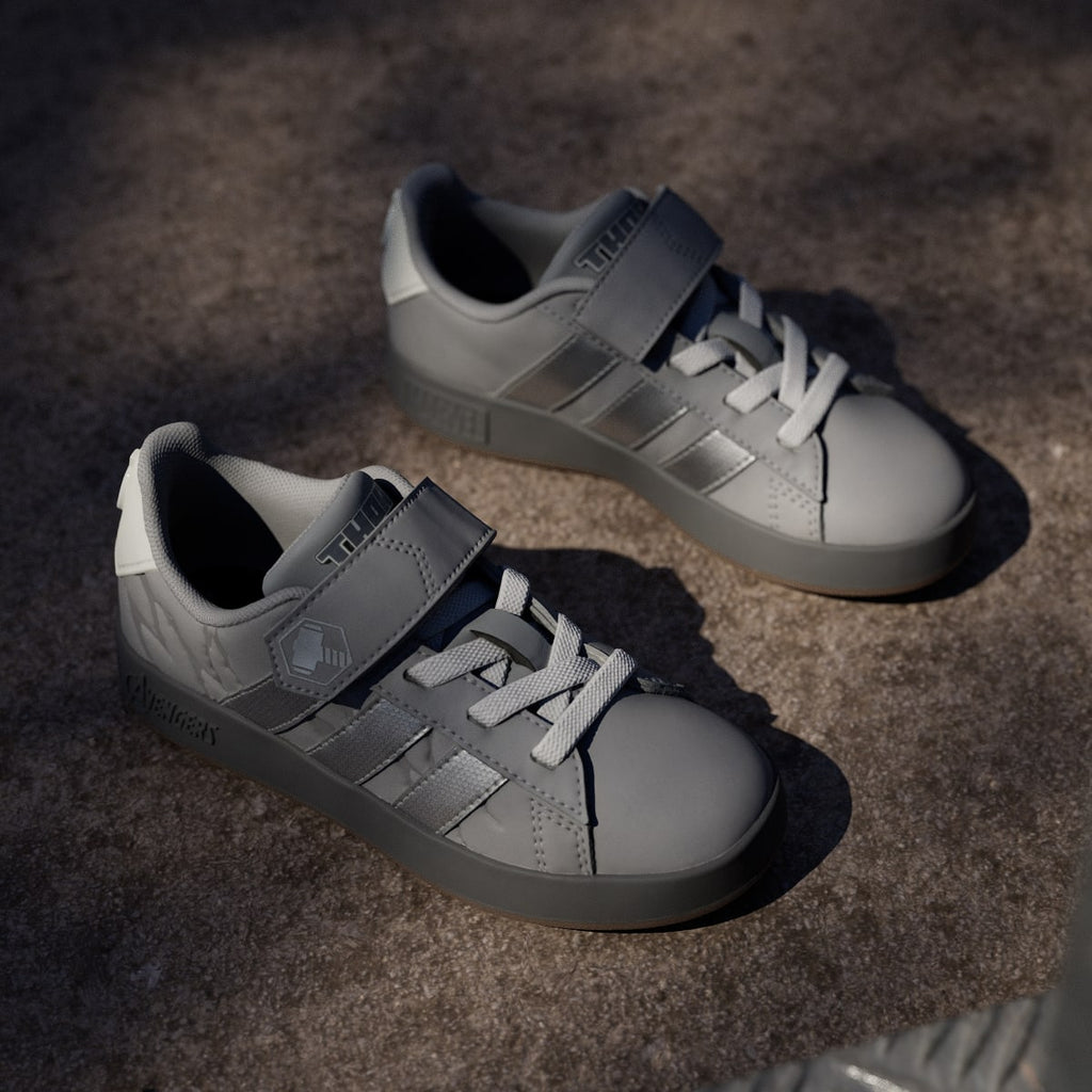 Adidas Kids' ADIDAS MARVEL AVENGERS GRAND COURT SHOES KIDS - Grey Three / Silver Metallic / Grey One - Image 5