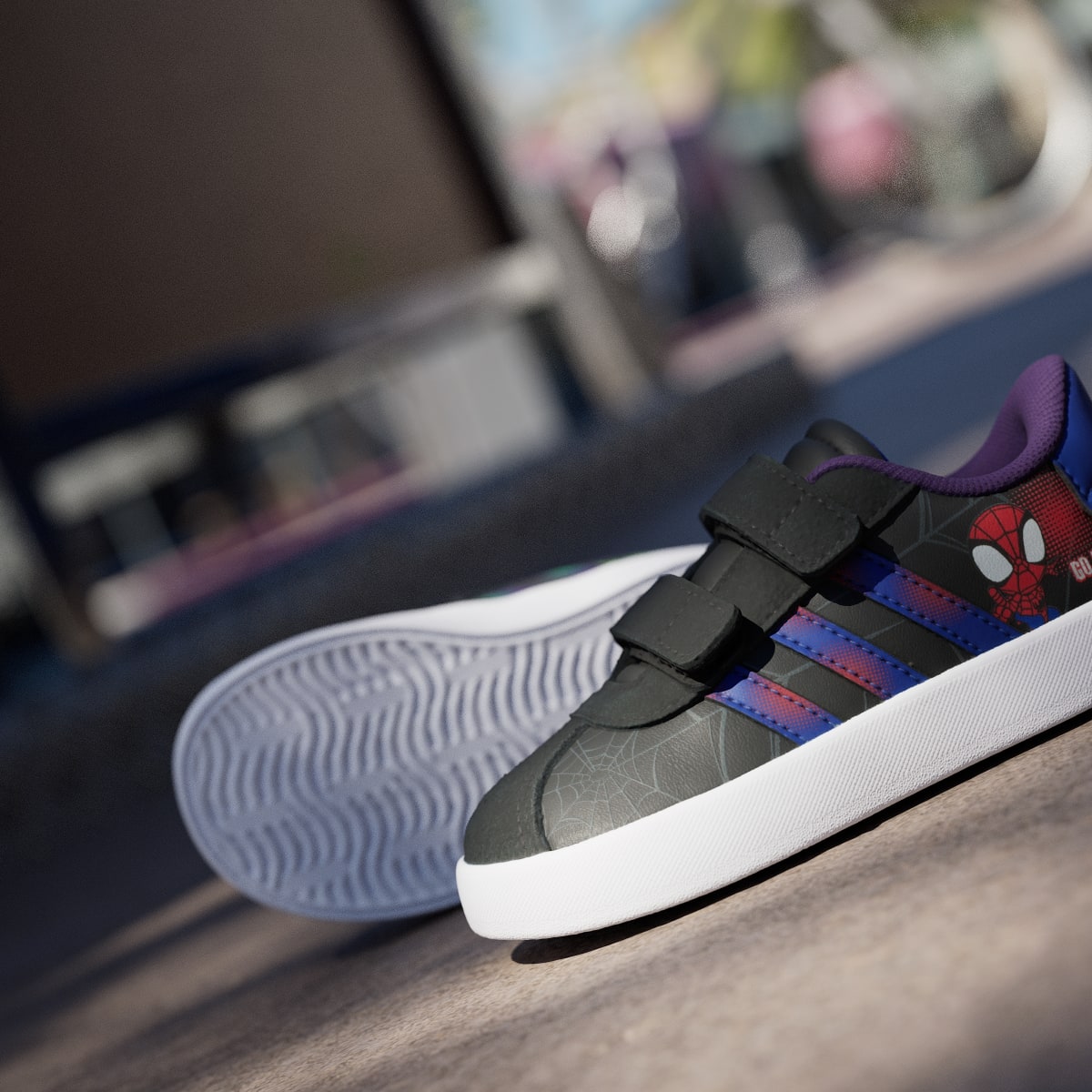 Adidas Kids' ADIDAS MARVEL SPIDER-MAN VL COURT 3.0 SHOES INFANTS - Core Black / Royal Blue / Violet - Image 10