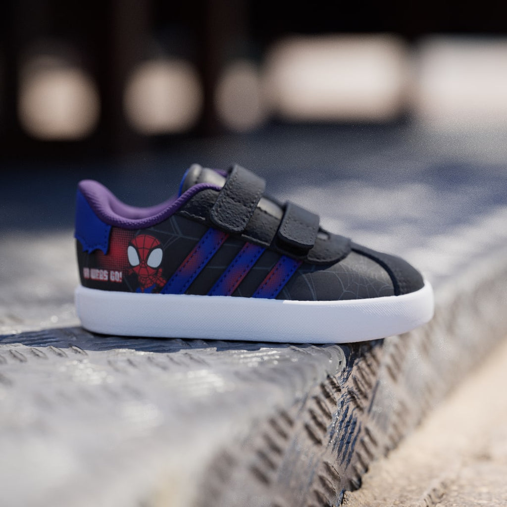 Adidas Kids' ADIDAS MARVEL SPIDER-MAN VL COURT 3.0 SHOES INFANTS - Core Black / Royal Blue / Violet - Image 3