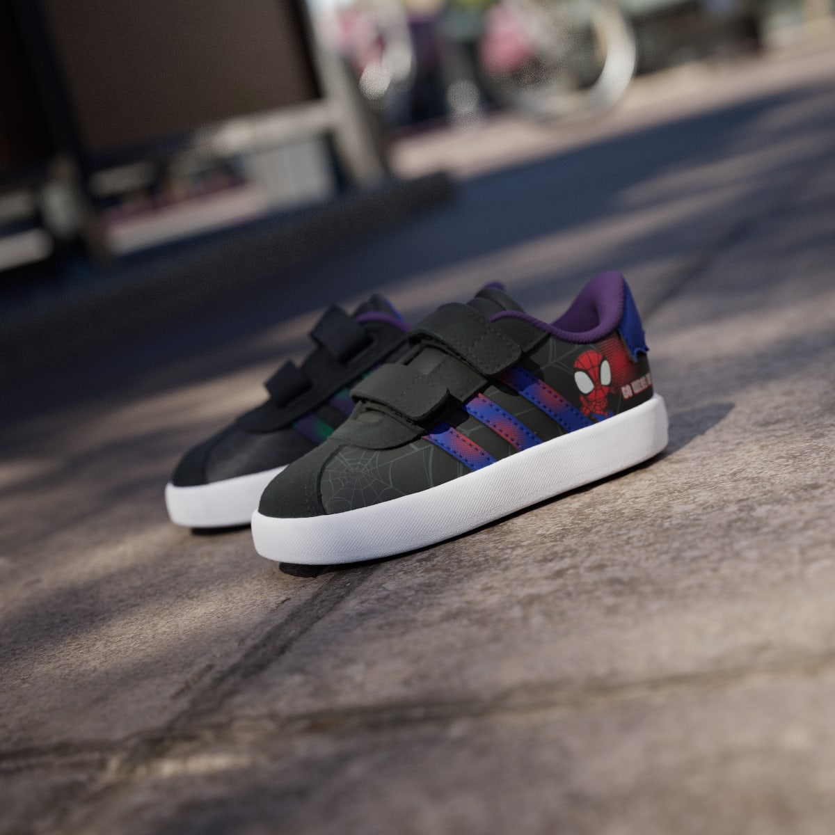 Adidas Kids' ADIDAS MARVEL SPIDER-MAN VL COURT 3.0 SHOES INFANTS - Core Black / Royal Blue / Violet - Image 8