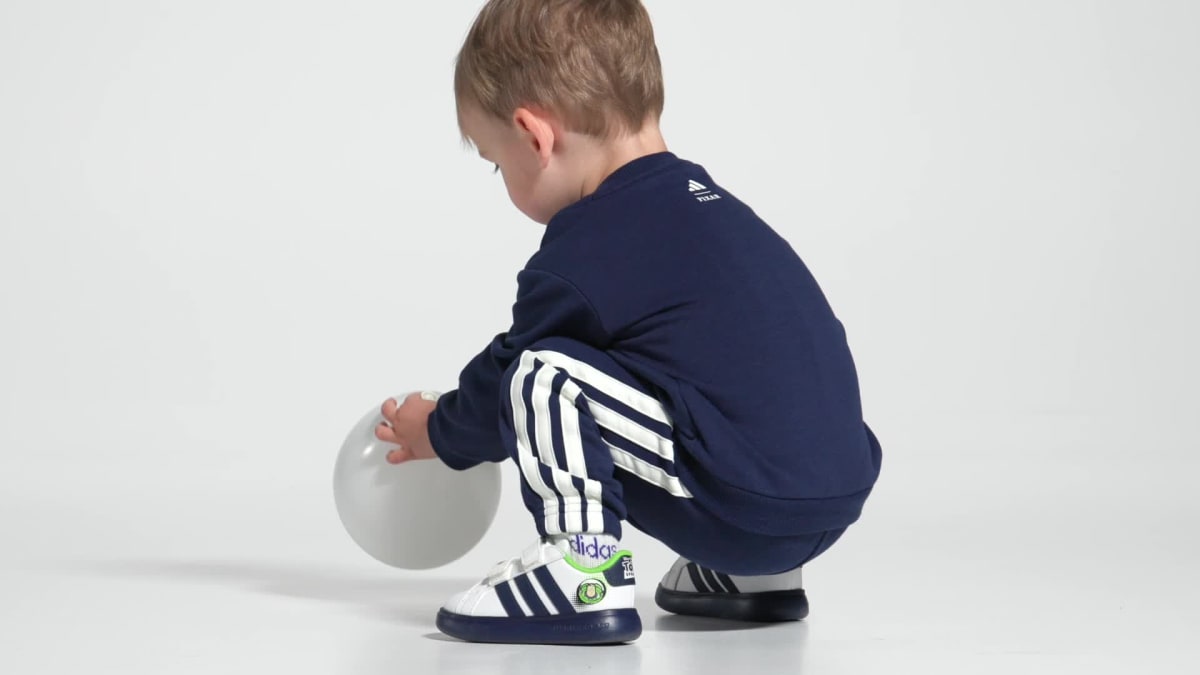 Adidas Kids' ADIDAS PIXAR TOY STORY GRAND COURT 3.0 BUBBLE SHOES INFANTS - Cloud White / Dark Blue / Off White - Image 2