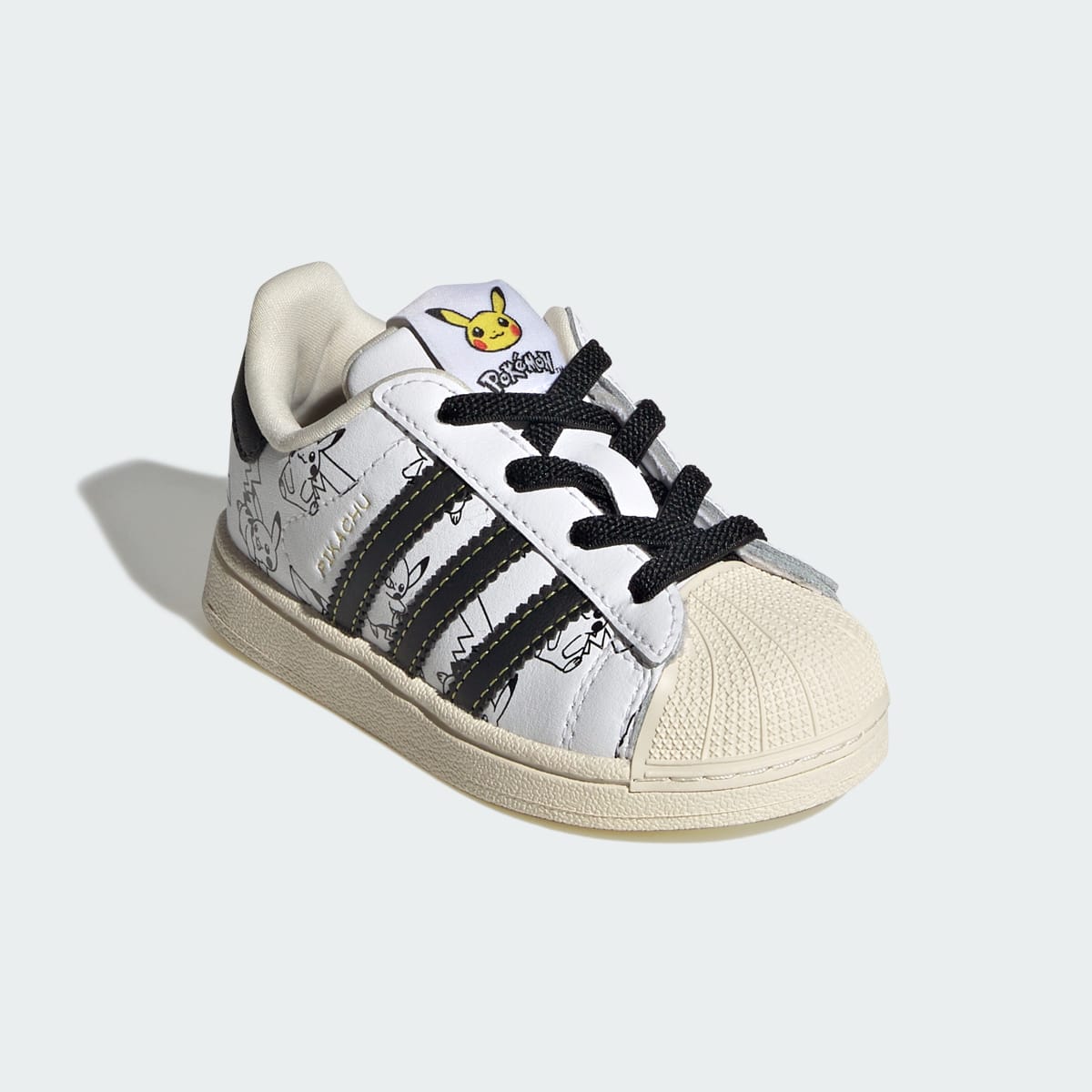 Adidas Kids' ADIDAS Pokémon SUPERSTAR II ELASTIC LACE SHOES - Cloud White / Core Black / Gold Metallic - Image 6