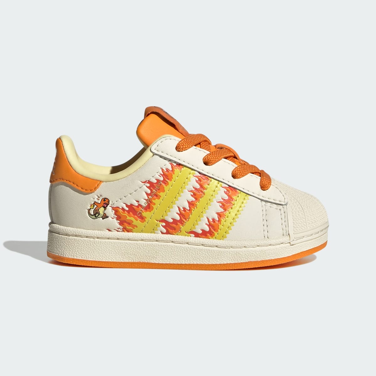 Adidas Kids' ADIDAS Pokémon SUPERSTAR II ELASTIC LACE SHOES - Cream White / Shock Yellow / Bright Orange - Image 1