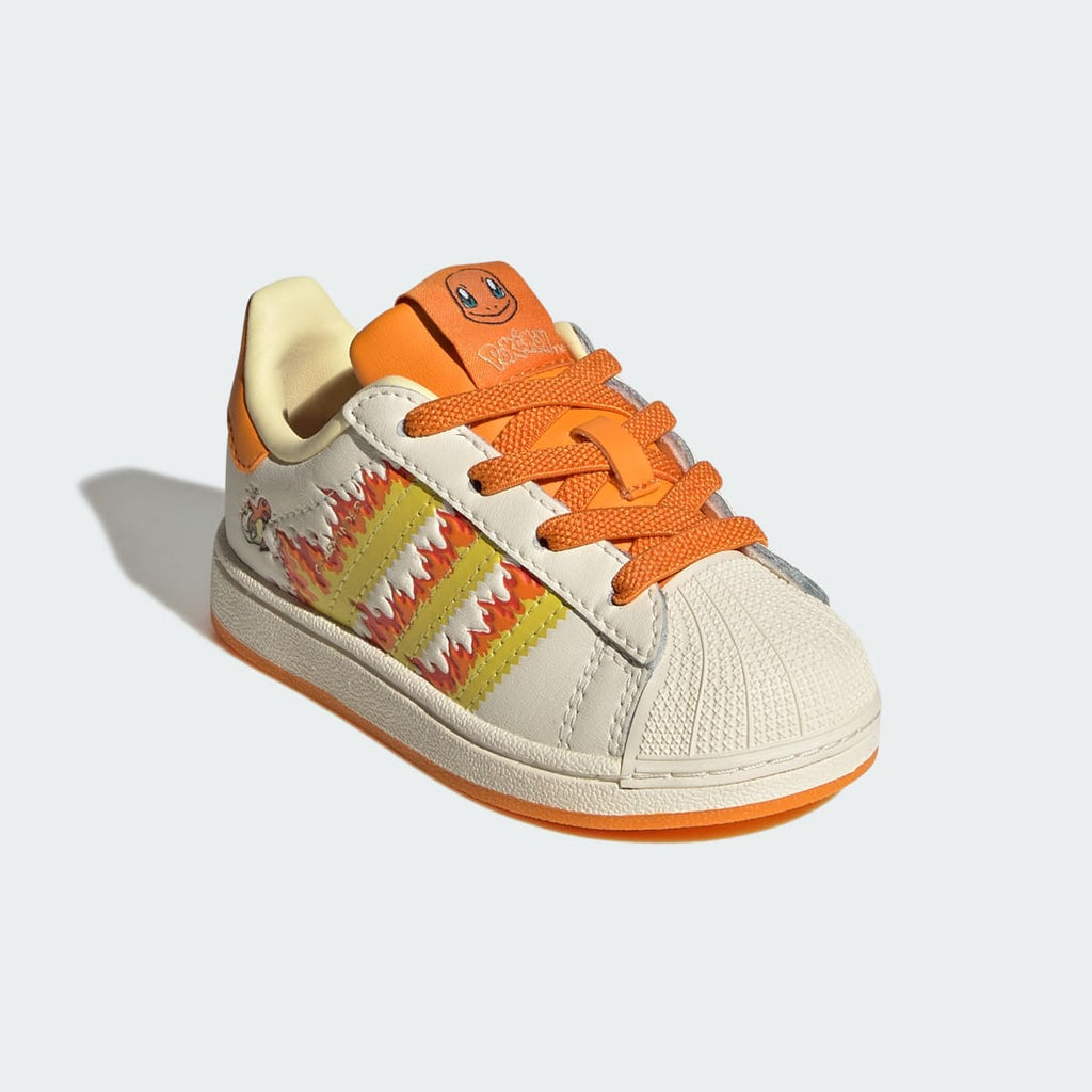 Adidas Kids' ADIDAS Pokémon SUPERSTAR II ELASTIC LACE SHOES - Cream White / Shock Yellow / Bright Orange - Image 6