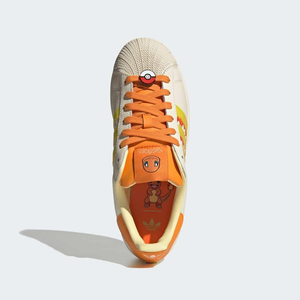 Adidas Men's ADIDAS Pokémon SUPERSTAR II SHOES - Cream White / Shock Yellow / Bright Orange - Image 2