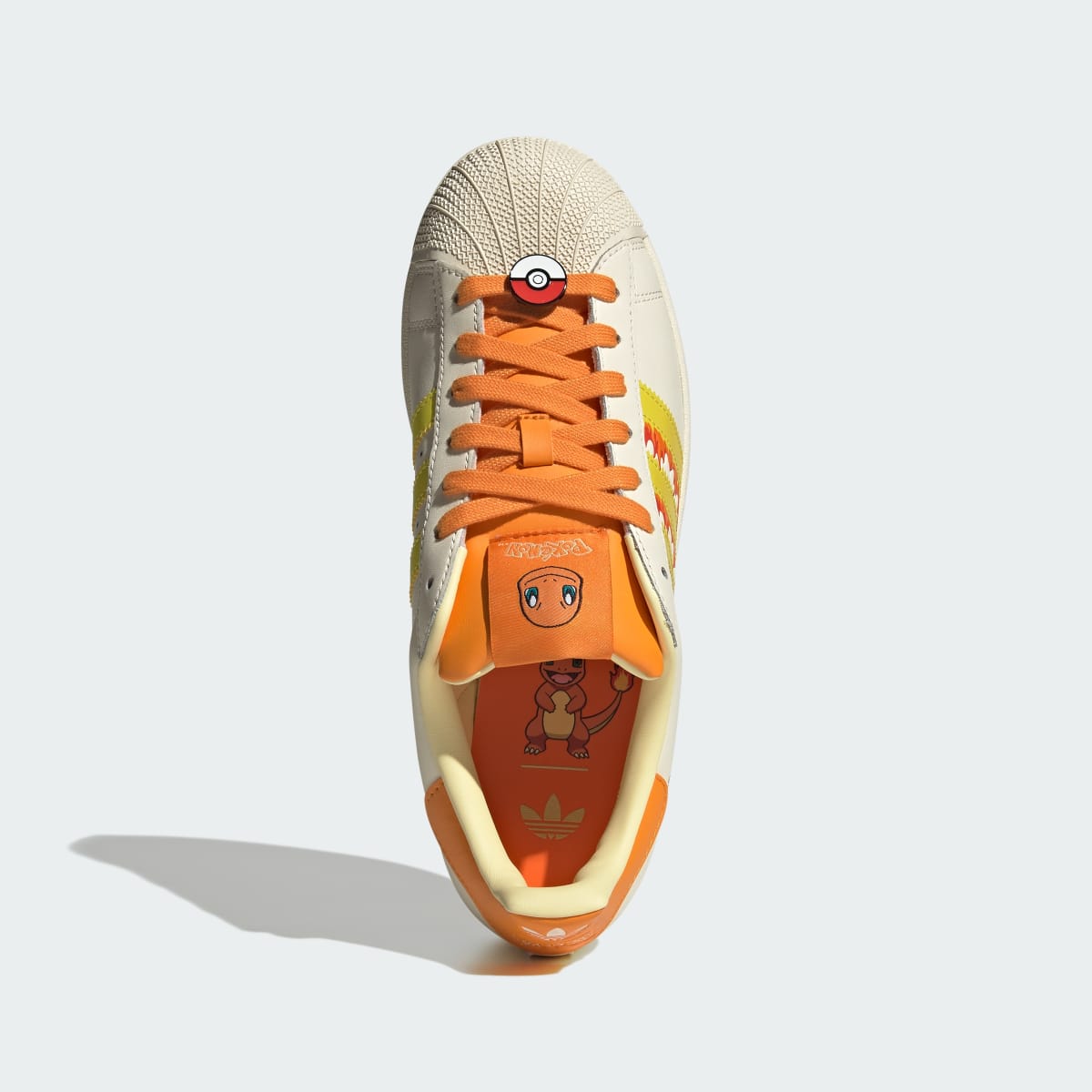 Adidas Men's ADIDAS Pokémon SUPERSTAR II SHOES - Cream White / Shock Yellow / Bright Orange - Image 2
