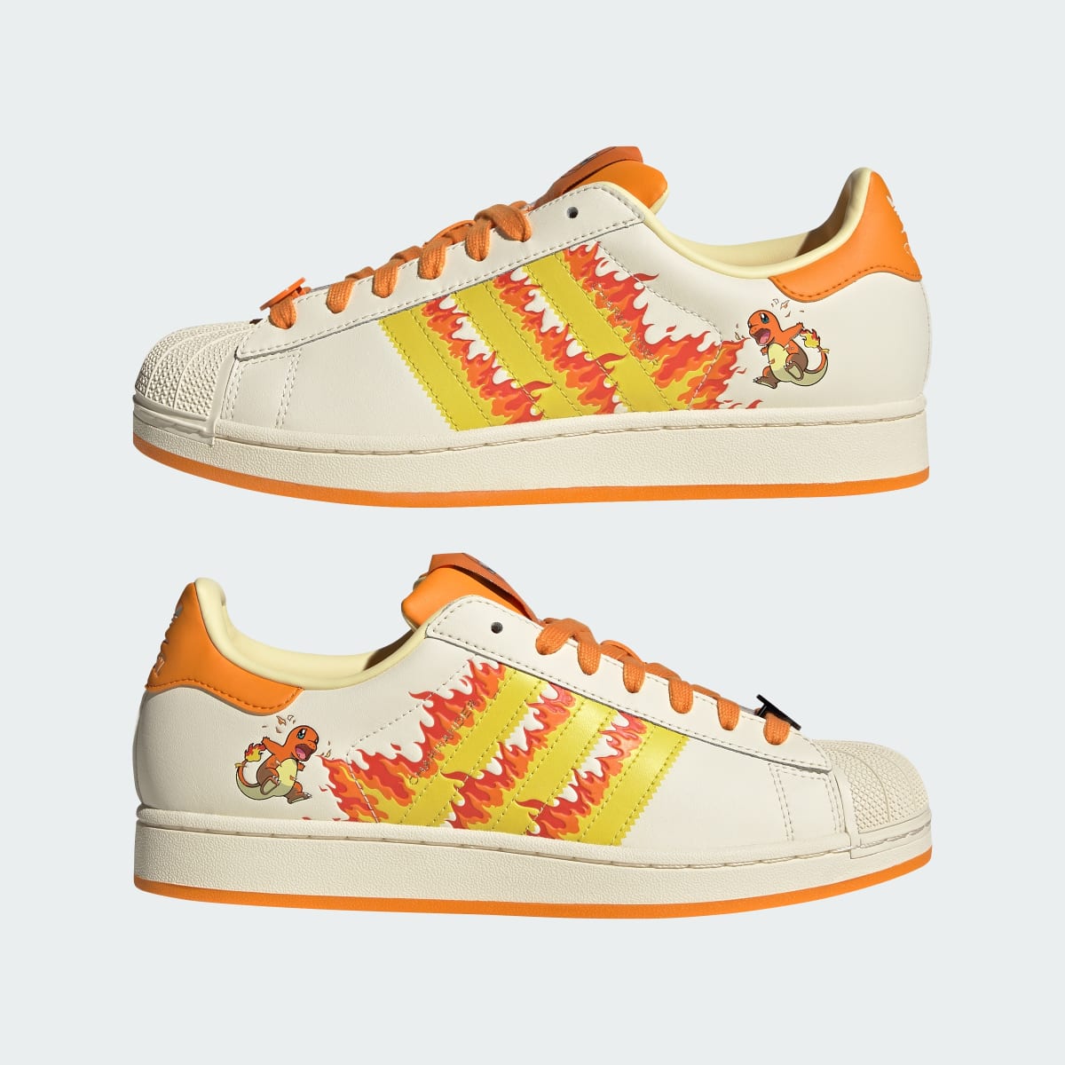 Adidas Men's ADIDAS Pokémon SUPERSTAR II SHOES - Cream White / Shock Yellow / Bright Orange - Image 7