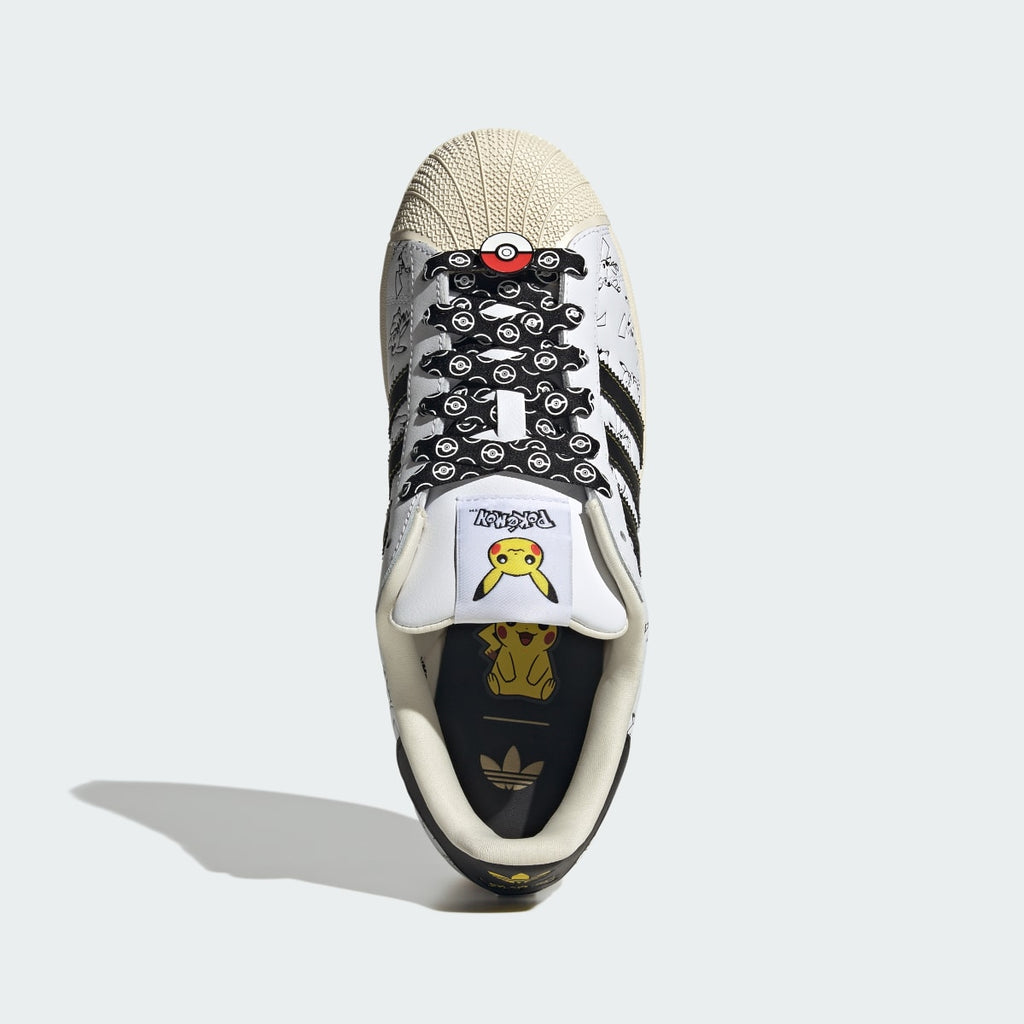 Adidas Women's ADIDAS Pokémon SUPERSTAR II SHOES - Cloud White / Core Black / Gold Metallic - Image 2