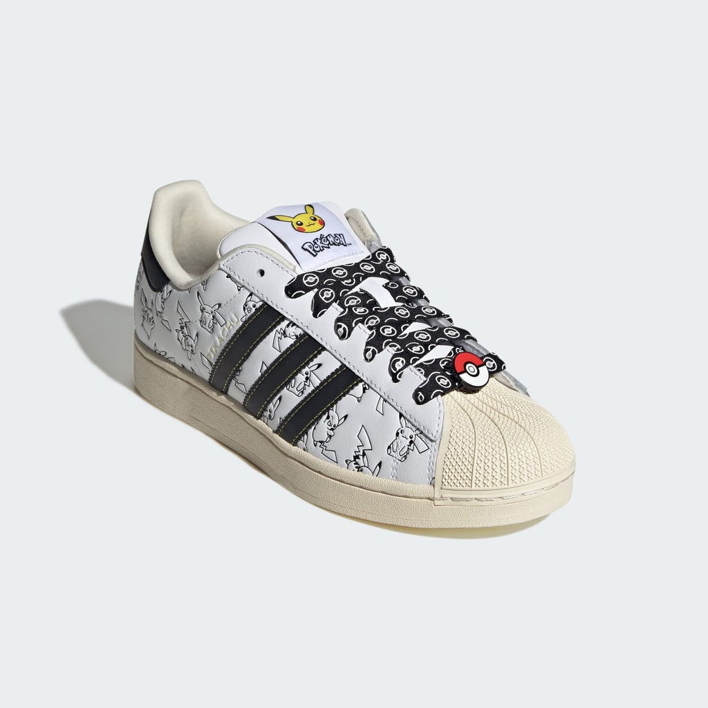 Adidas Women's ADIDAS Pokémon SUPERSTAR II SHOES - Cloud White / Core Black / Gold Metallic - Image 4