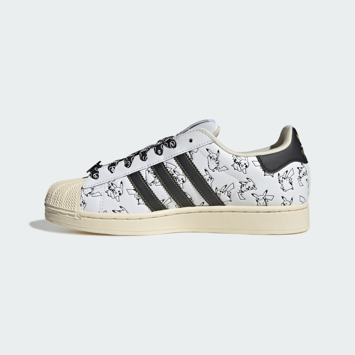 Adidas Men's ADIDAS Pokémon SUPERSTAR II SHOES - Cloud White / Core Black / Gold Metallic - Image 6