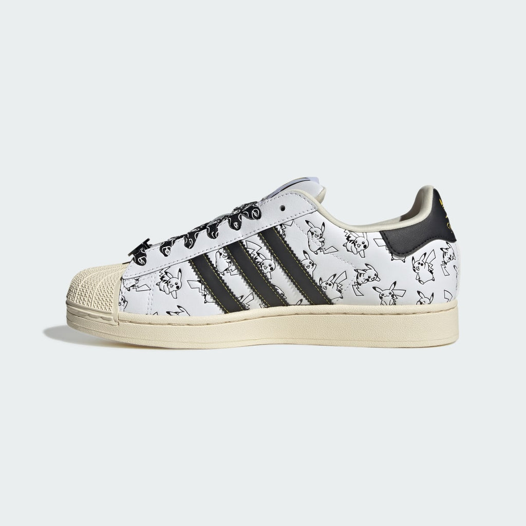 Adidas Women's ADIDAS Pokémon SUPERSTAR II SHOES - Cloud White / Core Black / Gold Metallic - Image 6