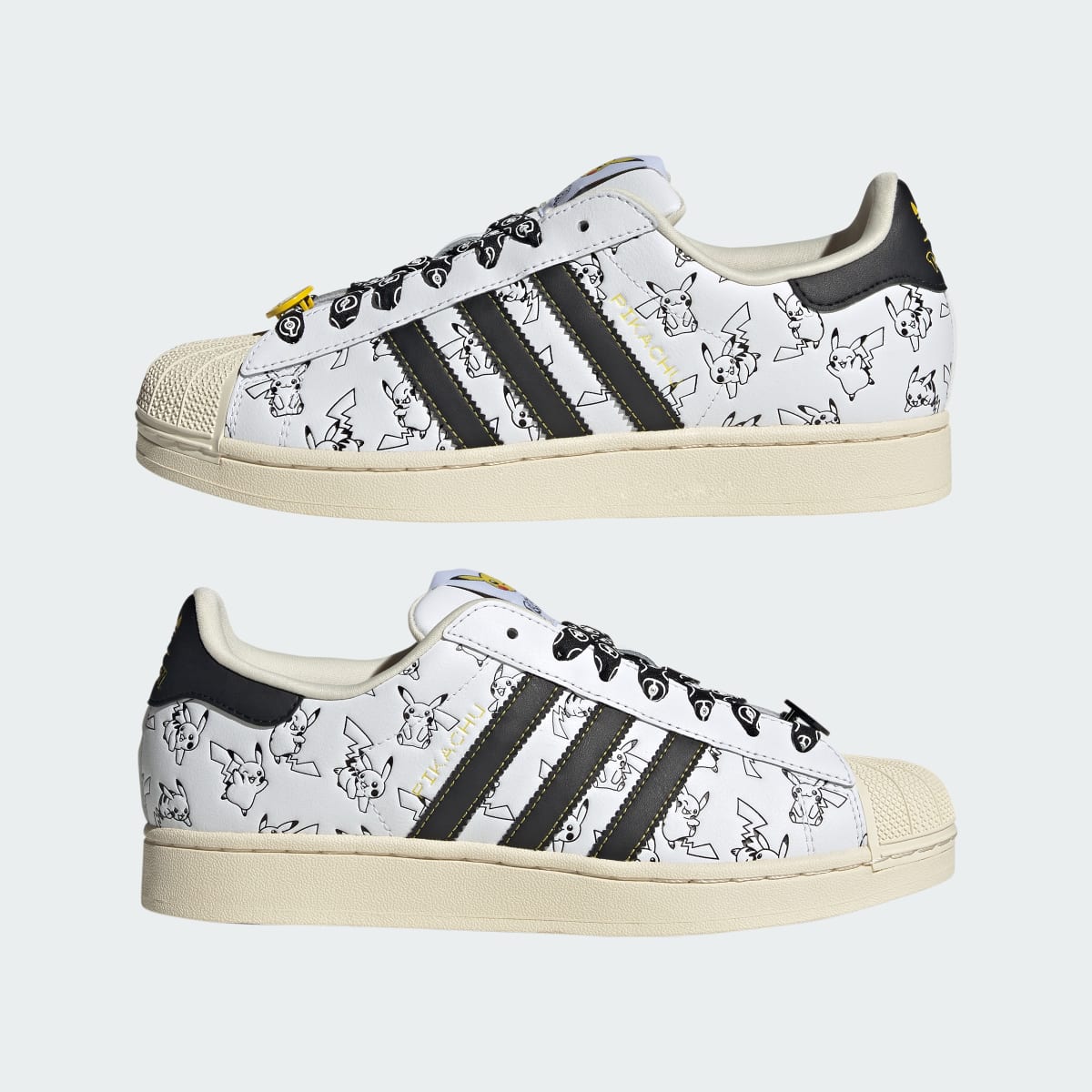 Adidas Men's ADIDAS Pokémon SUPERSTAR II SHOES - Cloud White / Core Black / Gold Metallic - Image 7