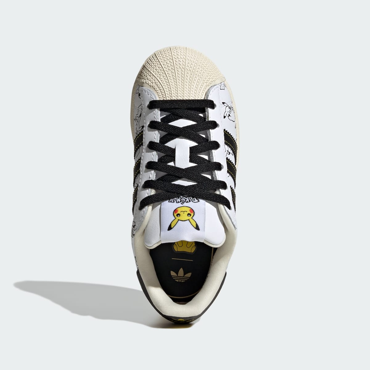 Adidas Kids' ADIDAS Pokémon SUPERSTAR II SHOES - Cloud White / Core Black / Gold Metallic - Image 2