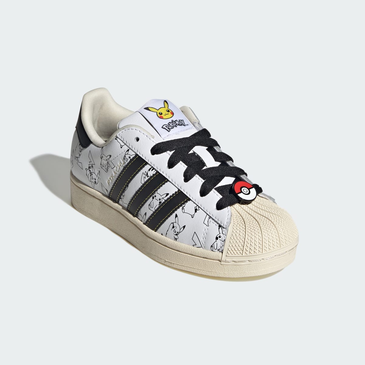 Adidas Kids' ADIDAS Pokémon SUPERSTAR II SHOES - Cloud White / Core Black / Gold Metallic - Image 4