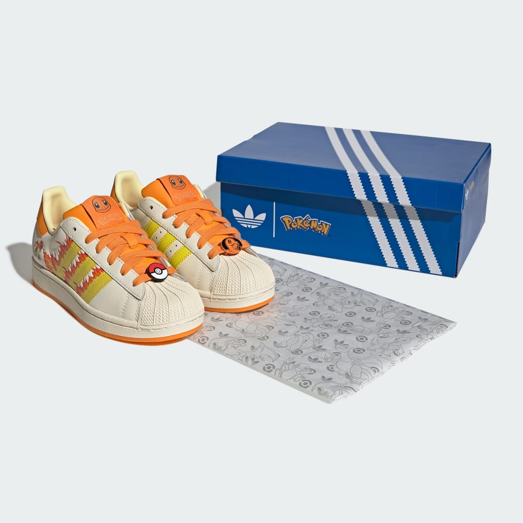 Adidas Kids' ADIDAS Pokémon SUPERSTAR II SHOES - Cream White / Shock Yellow / Bright Orange - Image 7