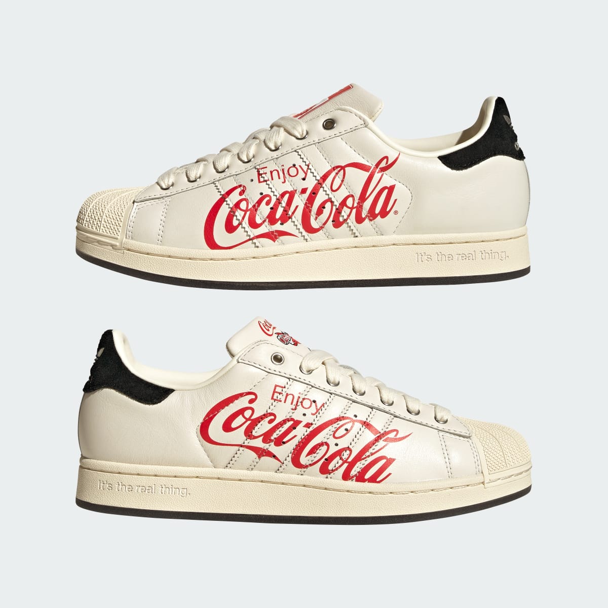 Adidas Men's ADIDAS X COCA-COLA SUPERSTAR II SHOES - Core White / Core Black / Cream White - Image 7