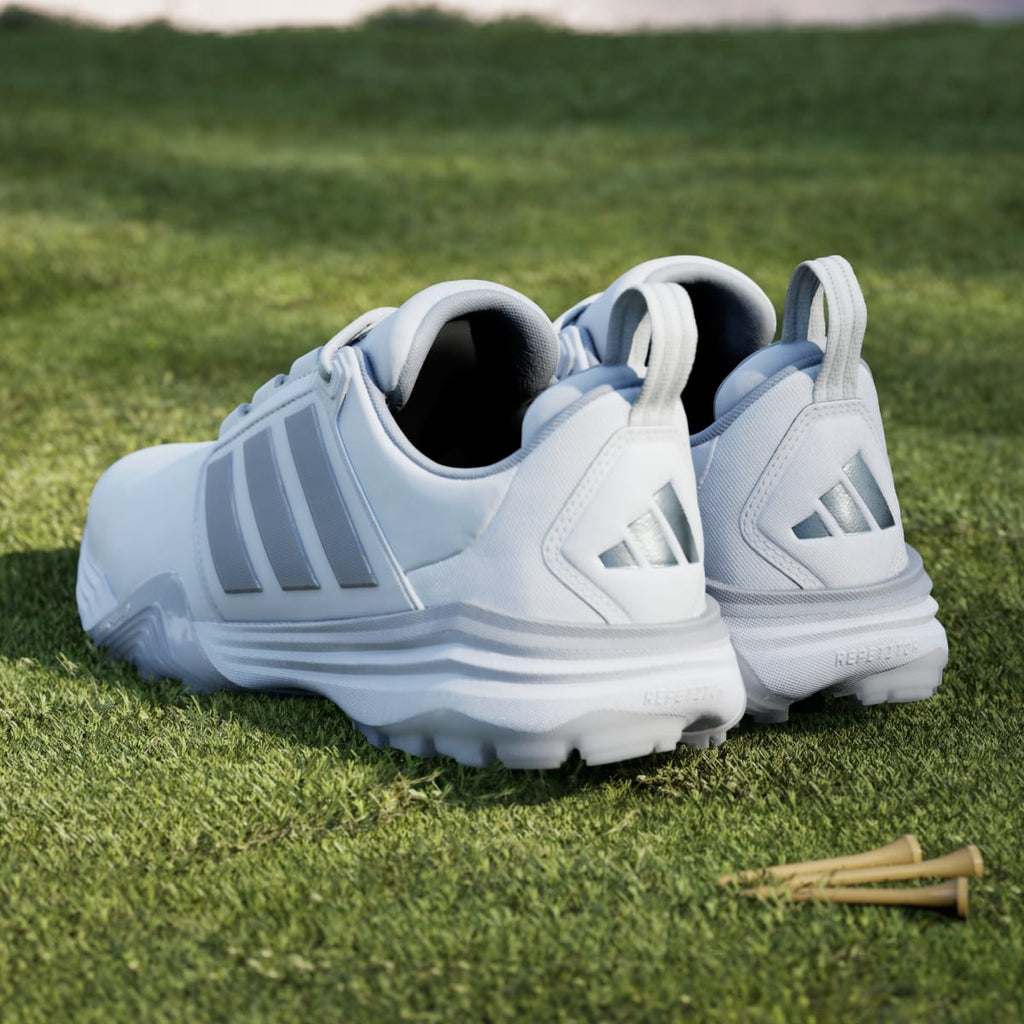 Adidas Men's ADIPOWER 26 SPIKELESS GOLF SHOES - Cloud White / Silver Metallic / Halo Silver - Image 6